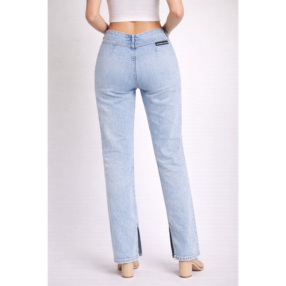 Alexander Wang High-Rise Straight Leg Jeans size 24 Back‎ Dip Inside Ankle Slit